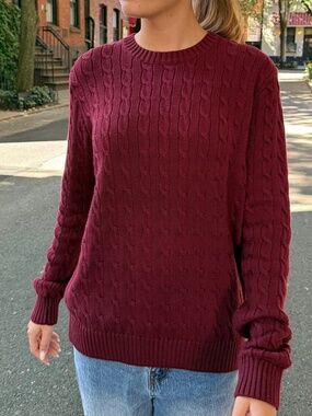 burgundy cable knit sweater, martha sweater brandy melville